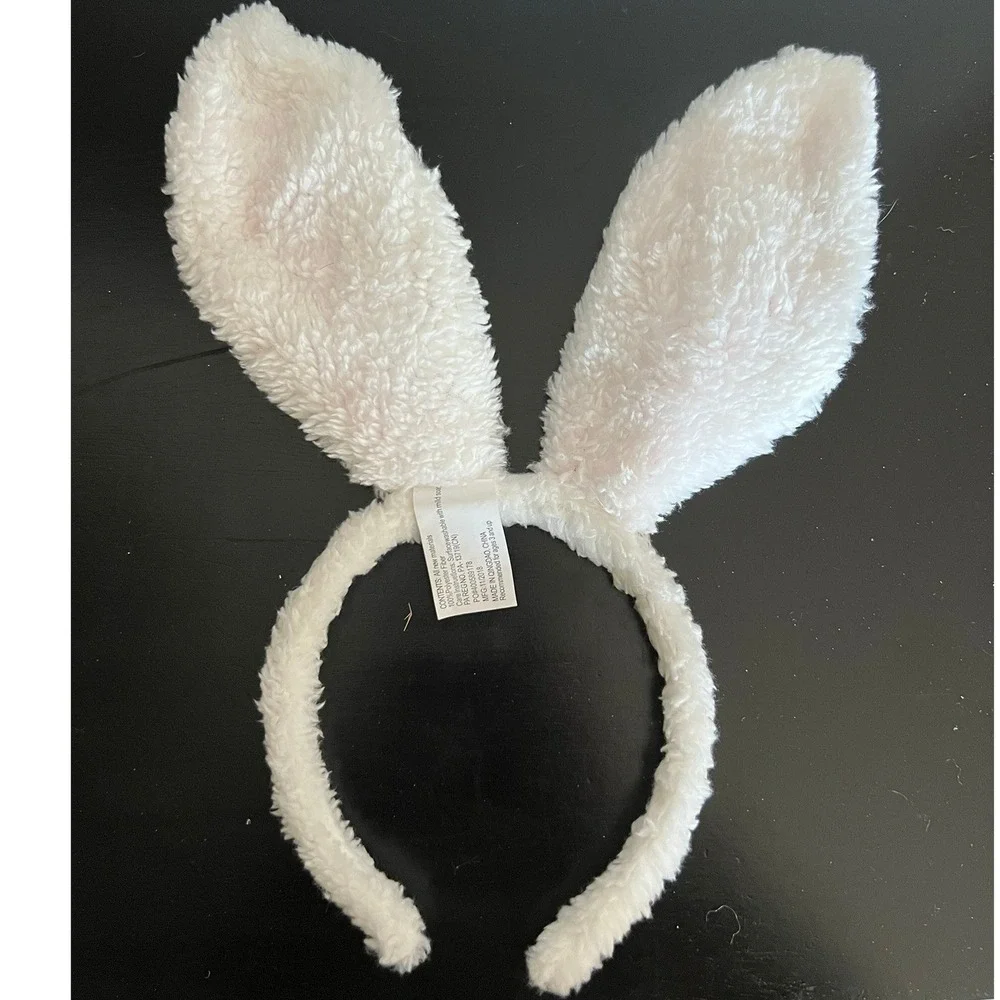 World Market Bunny Headband Kids O/S White Brand New Easter Plush Ears